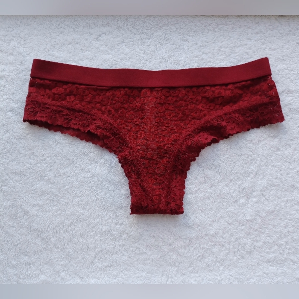 PINK Victoria's Secret Red Lace Panties